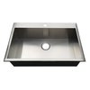Gourmetier KDS322191BN 32" Drop-In Single Bowl 18-Gauge Kitchen Sink (1 Hole),  KDS322191BN